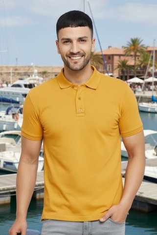 Tricou polo galben 44254