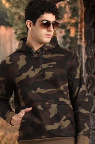 Hunting Hoodie Ewident FOREST CAMO