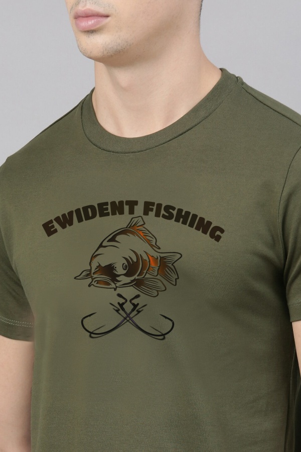 Tricou pentru pescari 100% bumbac Carpfishing verde