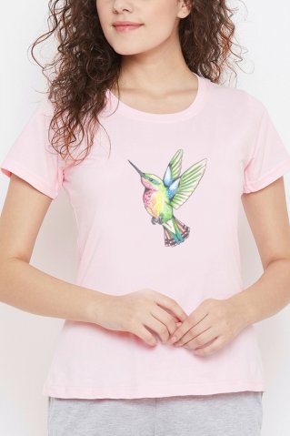 Damen-Kurzpyjama Kolibrík pink