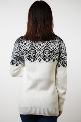 Dámský bílý norský svetr 1/4 zip – Winti-Z