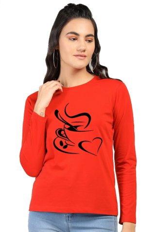 Long sleeve T-shirt Cofee red