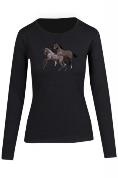 Horseduo dámske tričko 100% bavlna čierna