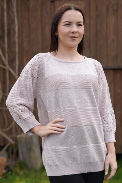 Női elegáns pink pulóver Minera