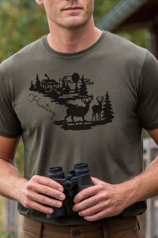 Lov majica sa siluetom jelena i srne