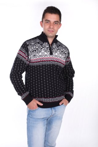 Vlnený pánsky nórsky sveter Libor-Z – modrá