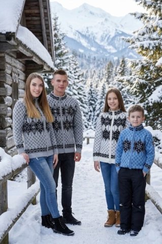 Pulover gri de iarnă pentru femei – design norvegian Kena-Az