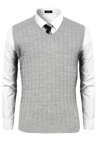 Muški pleteni prsluk Kocka BB siva