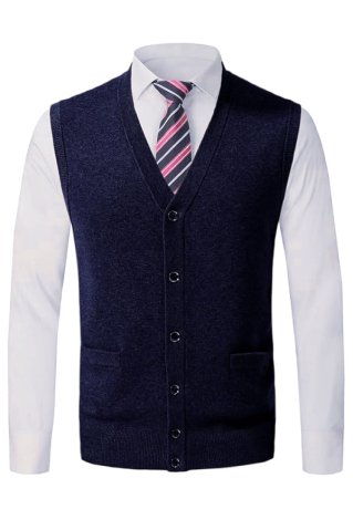 Modrá vesta na zapínanie 33719