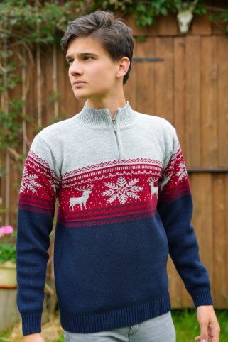 Muški plavi norveški vuneni džemper NeroZ