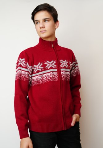 Vlněný norský svetr Oscar bordo