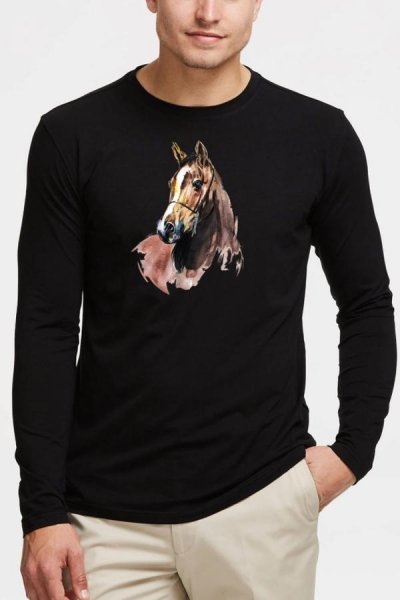 Horse3 pánske tričko 100% bavlna čierna