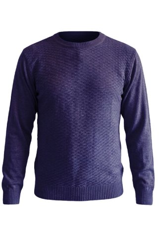 Muški pleteni pulover Milan – Reljefni uzorak, tamnoplava