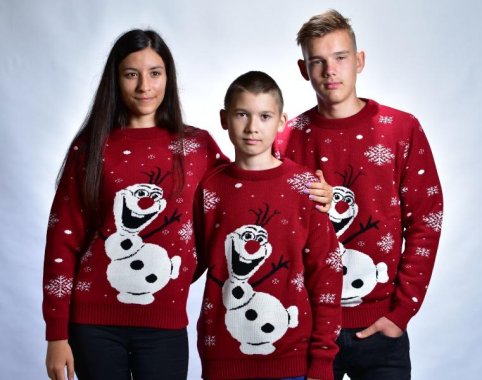 Olaf muški crveni božićni pulover