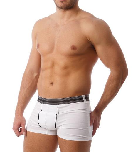 Boxeri confortabili pentru bărbați 92% bumbac - 8% elastan / 2 buc la pachet / 32213X alb