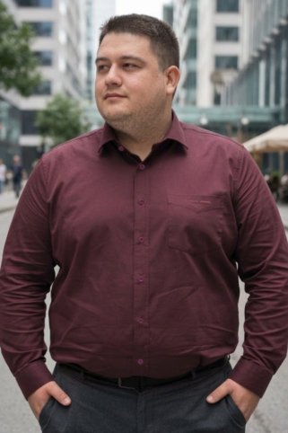 Pánska košeľa bordová nadrozmerná – 3XL–6XL