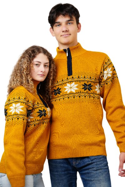 Miro-Z gold férfi norvégmintás pulóver