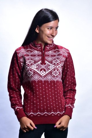 Dámsky nórsky sveter Kamela-Z – bordová