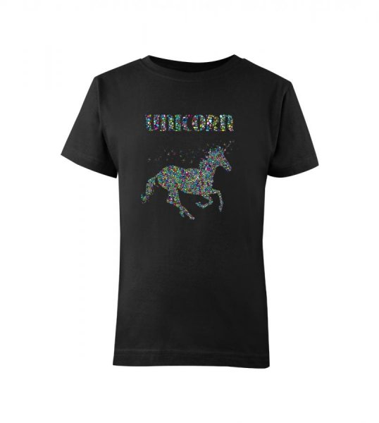 Unicorn gyerek póló fekete