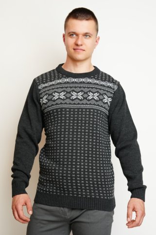 Mario – muški vuneni pulover tamnosive boje