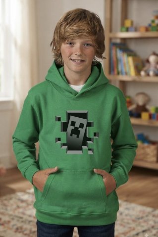 Minecraft gyerek zöld melegítő felső Minekuki