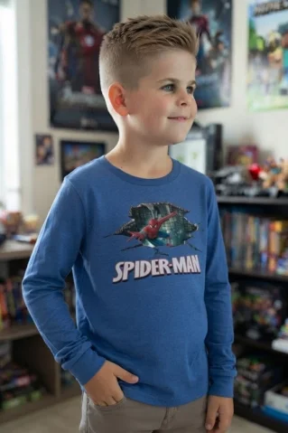 Spiderman detské tričko modré