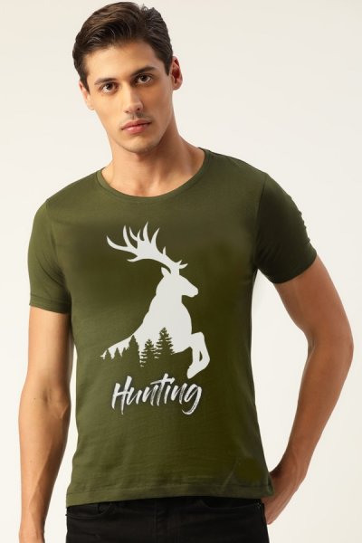 Deerwallpaper cerb tricou verde