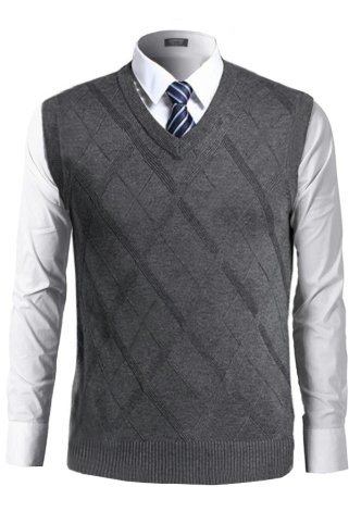 Men's Knitted Vest NovoBB Grey