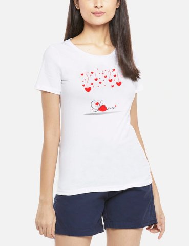 Női rövid pizsama Hanglove fehér