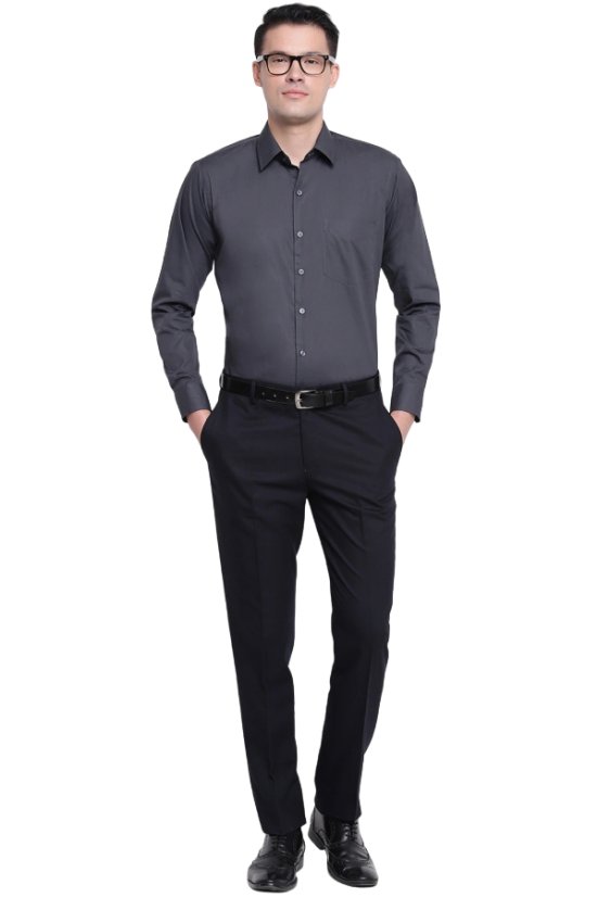 Muška tamnosiva košulja s dugim rukavima