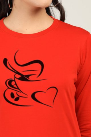 Long sleeve T-shirt Cofee red