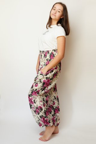 Nohavice Aladinky India fiala