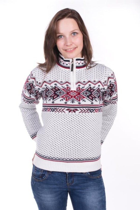 Ženski pleteni norveški pulover Igora-Z – naravna barva