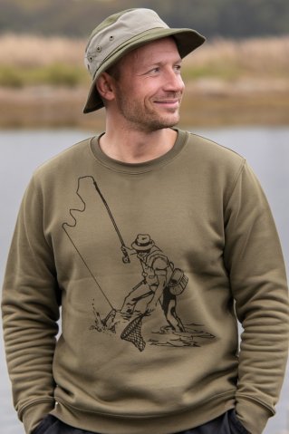 Ewident Fishing sweatshirt for anglers, 280 g/m², cotton blend