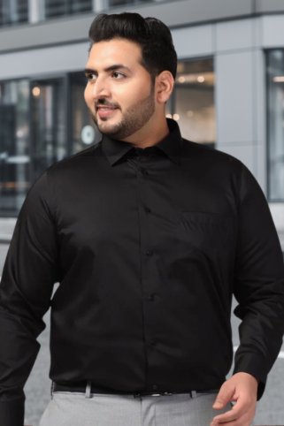 Pánska čierna košeľa – 3XL, 4XL, 5XL, 6XL