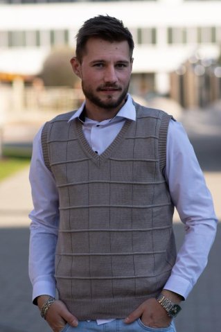 Muški pleteni prsluk Neon BB bež boje