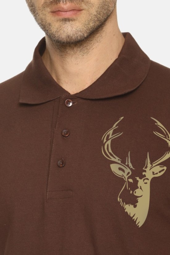 Polo majica s kratkim rukavima Deerhead smeđa