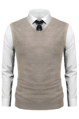 Moški rjavi brezrokavnik P2037BB bej