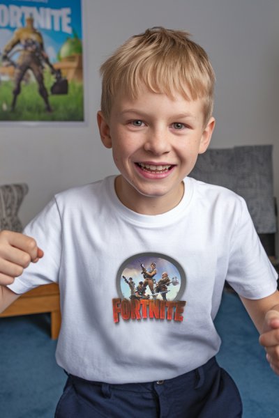Fortnite gyerek fehér póló
