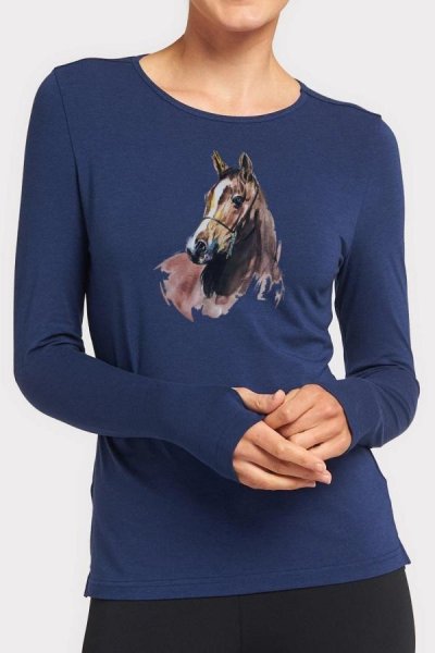 Horse3 dámske tričko 100% bavlna modrá