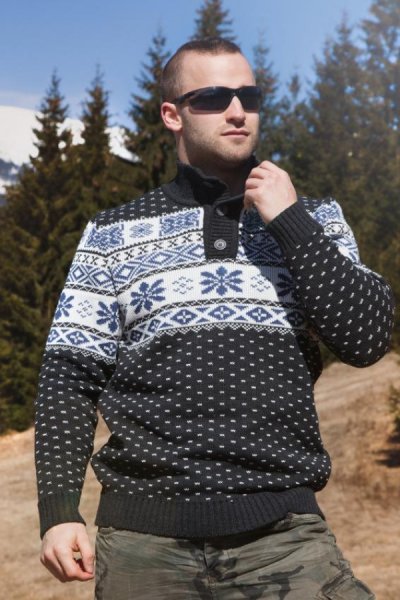 Kevin Graphite gombos férfi pulóver