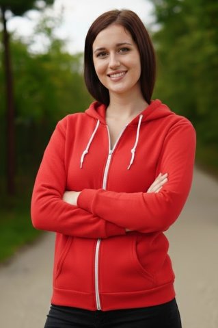 Dámská mikina s dlouhým zipem a kapucí 5571600 bordó