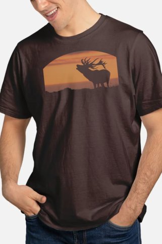 Moderna majica s motivom jelena pri zalasku sunca Hunt3
