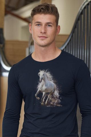 Koňské tričko pánske – tmavo modré