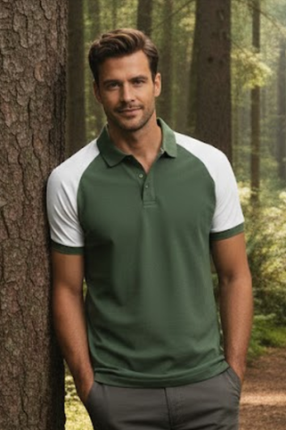 Moška zelena polo majica 44226 za naravo