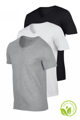 Pánske tričko 100% bavlna, AKCIA 3ks v balení za cenu 2ks, čierna - sivá - biela