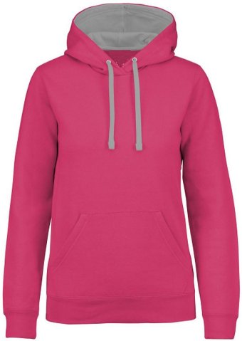 Mikina s kapucňou 44465 fuxia/sivá