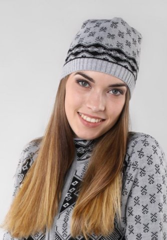 Damski szary sweter zimowy – norweski design Kena-Az