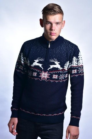 Men's sweater with deer Oliver Z blue