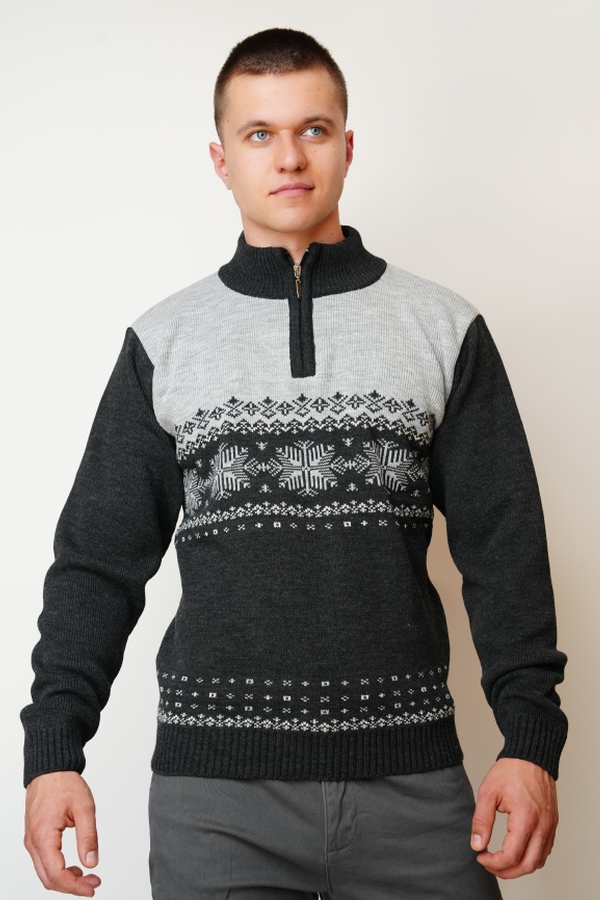 Land-Z szurke norvég mintás pulóver